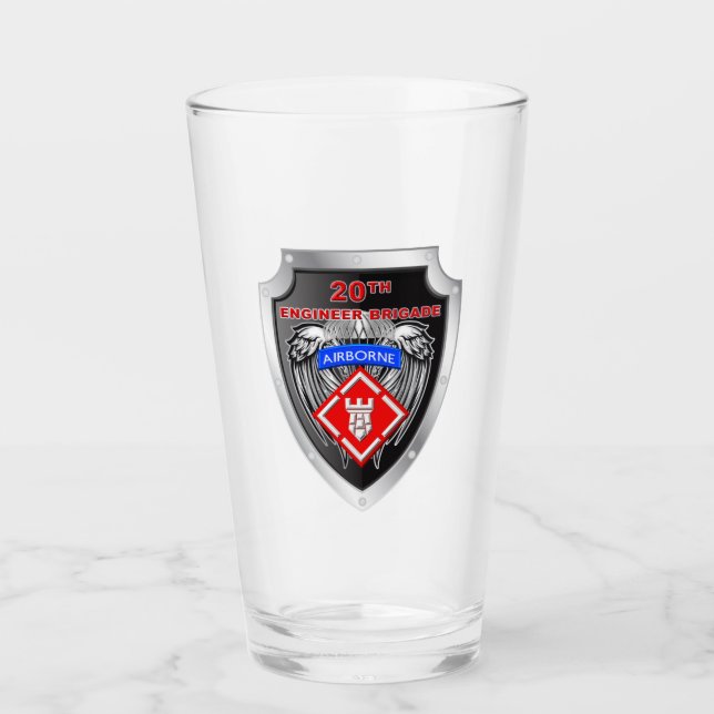 20th Engineer Brigade-Airborne Shield Design Glass (Front)