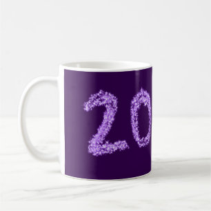 20th happy anniversary add couple name date purple coffee mug
