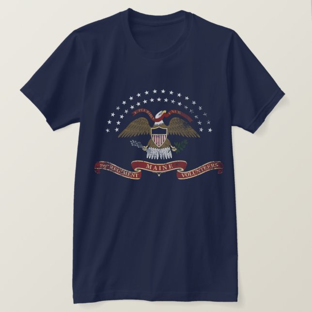 20th Maine Emblem - Distressed T-Shirt (Design Front)