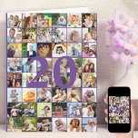 20th or Any Age 48 Photo Collage Big Birthday Card<br><div class="desc">Photo template big birthday card which you can customize for any age and add up to 48 different photos. The sample is for a 20th Birthday which you can edit and you can also personalize the message inside and record the year on the back. The photo template is ready for...</div>