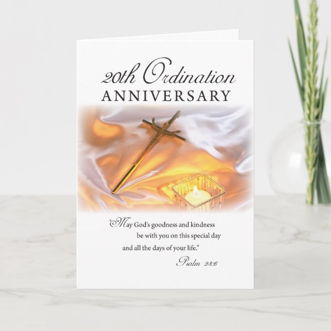 20th Ordination Anniversary, Cross Candle Card (Front)