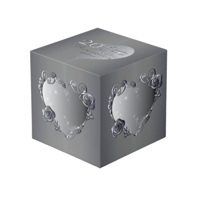 20th Platinum Rose Heart Frames 4 Photos (Front Angled)