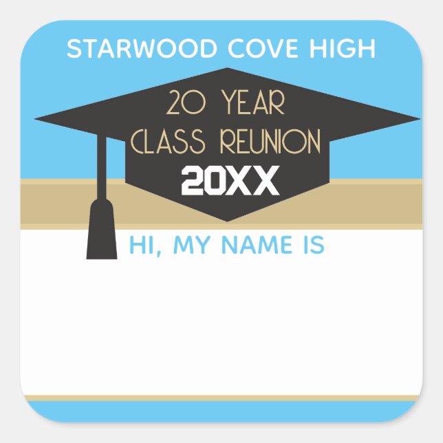 20TH Reunion! Custom class reunion name tag (Front)