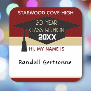 20TH Reunion! Custom class reunion name tag