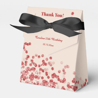 20th Ruby Red Glitter Champagne Birthday Favour Box