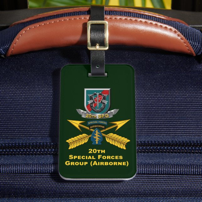 20th Special Forces Group Luggage Tag (Front Insitu 2)