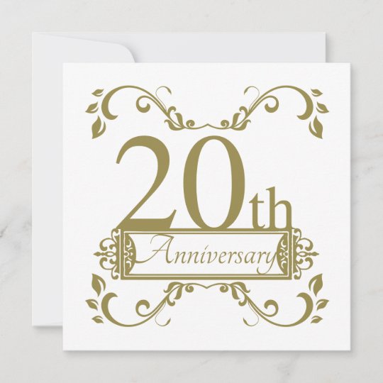 20th Wedding Anniversary Card Zazzle Co Uk