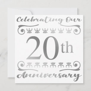 20th Wedding Anniversary Card