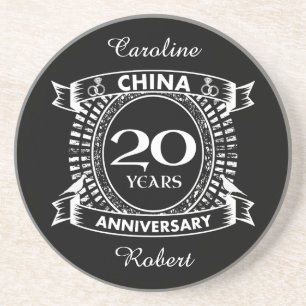 20TH wedding anniversary china Coaster