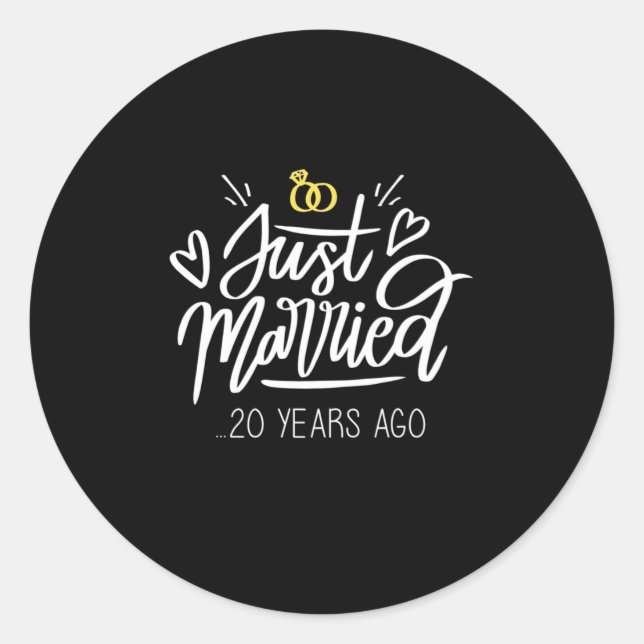 20th Wedding Anniversary Classic Round Sticker (Front)