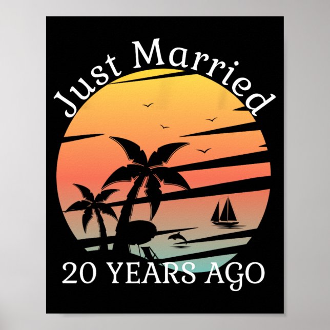 20th Wedding Anniversary Cruise Just Married 20 Ye Poster (Front)