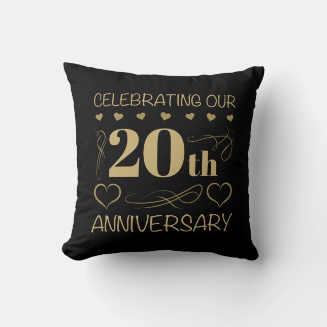 20th Wedding Anniversary Cushion (Front)