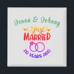 20th Wedding Anniversary Custom Names Magnet<br><div class="desc">Commemorate your twentieth wedding anniversary with this custom magnet. Personalise the names in green text to your own or the couple who is celebrating this milestone. Great idea for a party favour too!</div>