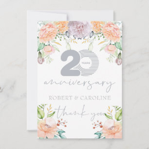 20th Wedding Anniversary Floral Thank you