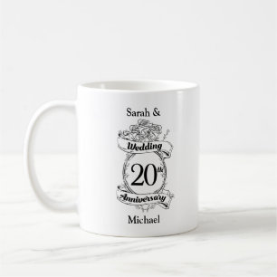 20th Wedding Anniversary Flowers Coffee Mug