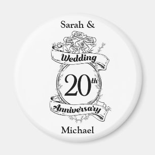 20th Wedding Anniversary Flowers Magnet