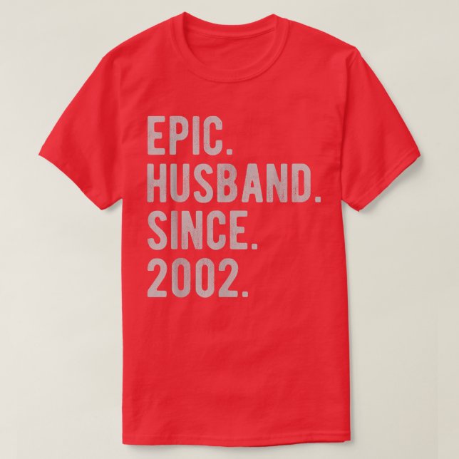20th Wedding Anniversary For Him  Epic Husband Sin T-Shirt (Design Front)