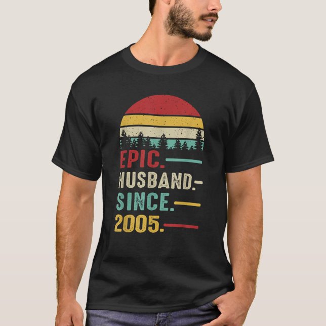 20th Wedding Anniversary for Him Epic Husband Sinc T-Shirt (Front)