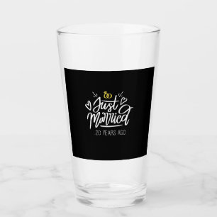 20th Wedding Anniversary Glass