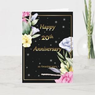 20th wedding Anniversary golden greeting card