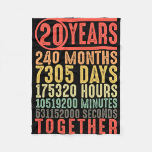 20th Wedding Anniversary Him Her Matching Couples Fleece Blanket