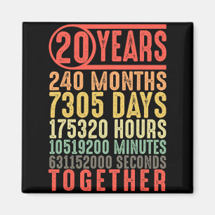 20th Wedding Anniversary Him Her Matching Couples Magnet