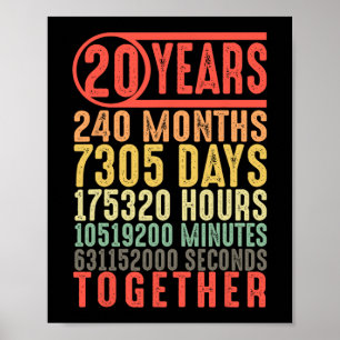 20th Wedding Anniversary Him Her Matching Couples  Poster