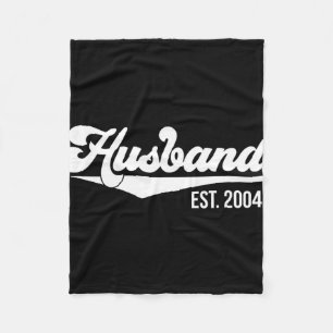 20th Wedding Anniversary Husband Est 2004 T-shirt. Fleece Blanket