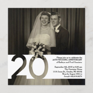 20th Wedding Anniversary Invite 5.25 x 5.25