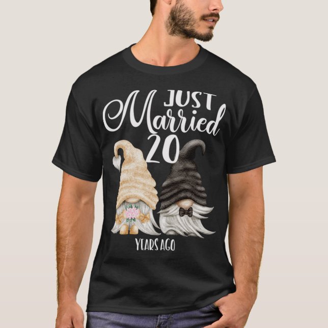20th Wedding Anniversary - Just Married 20 Years T-Shirt (Front)