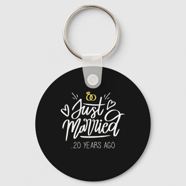 20th Wedding Anniversary Key Ring (Front)