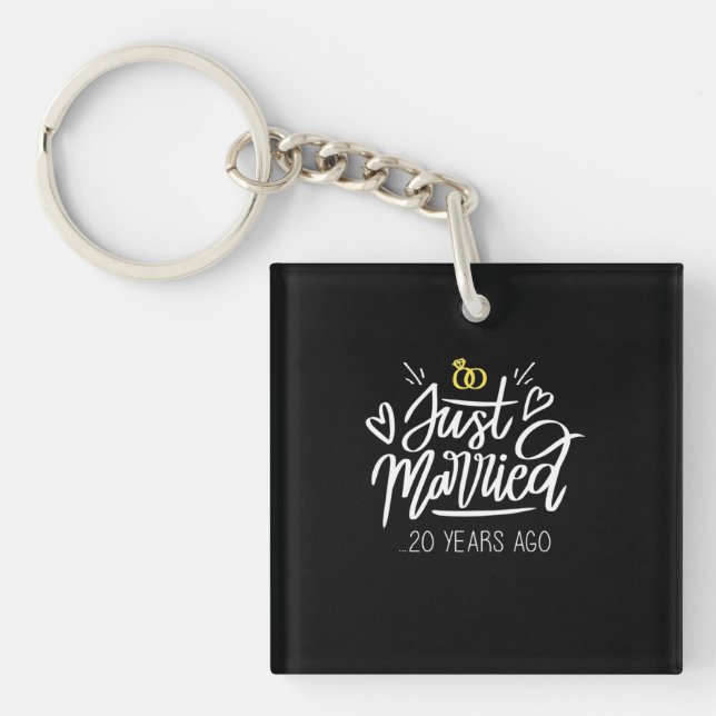 20th Wedding Anniversary Key Ring (Front)
