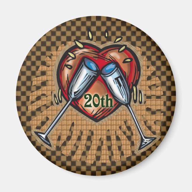 20th Wedding Anniversary Magnet (Front)