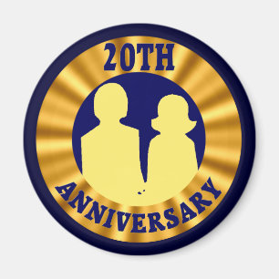 20th Wedding Anniversary Magnet