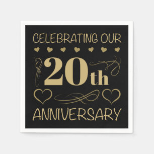 20th Wedding Anniversary Napkin