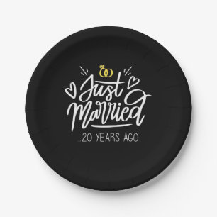 20th Wedding Anniversary Paper Plate