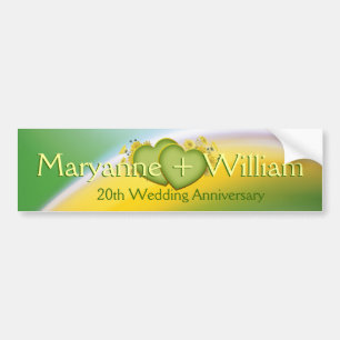 20th Wedding Anniversary Party Decoration Bumper Sticker