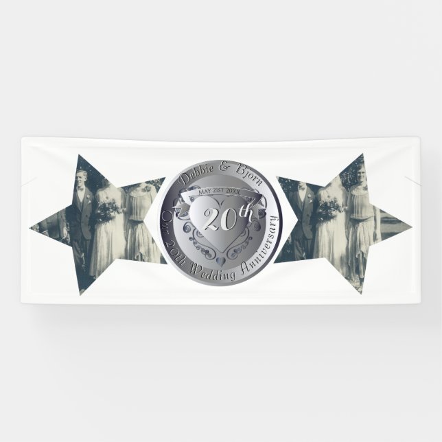 20th Wedding Anniversary Platinum 2 Star Photos  Banner (Horizontal)