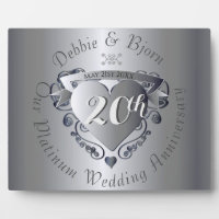 20th Wedding Anniversary Platinum Horizontal