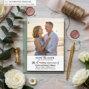20th Wedding Anniversary Save the Date Photo Card