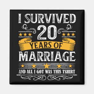 20th Wedding Anniversary Shirt Couples Husband Wif Magnet