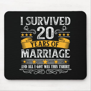 20th Wedding Anniversary Shirt Couples Husband Wif Mouse Mat