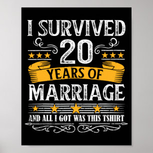 20th Wedding Anniversary Shirt Couples Husband Wif Poster