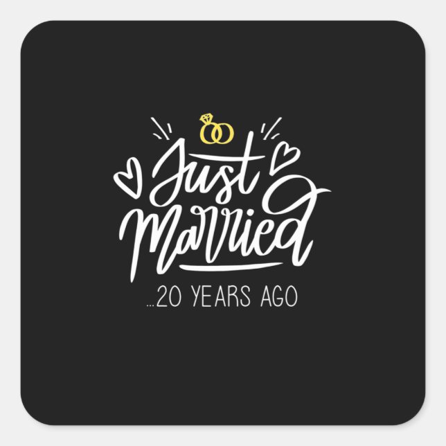 20th Wedding Anniversary Square Sticker (Front)