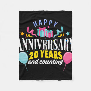 20th Wedding Anniversary T-shirt For Couples 20 Ye Fleece Blanket