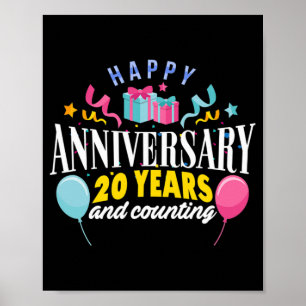 20th Wedding Anniversary T-shirt For Couples 20 Ye Poster