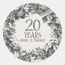 20th Wedding Anniversary vintage antique stylish
