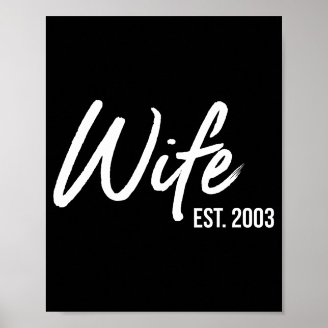 20th Wedding Anniversary Wife Est 2003 T-shirt.png Poster (Front)