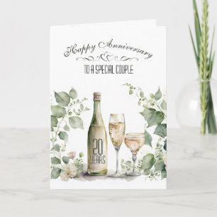 20th Wedding Anniversary Wine and Ivy   Card