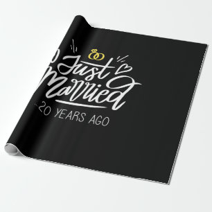 20th Wedding Anniversary Wrapping Paper